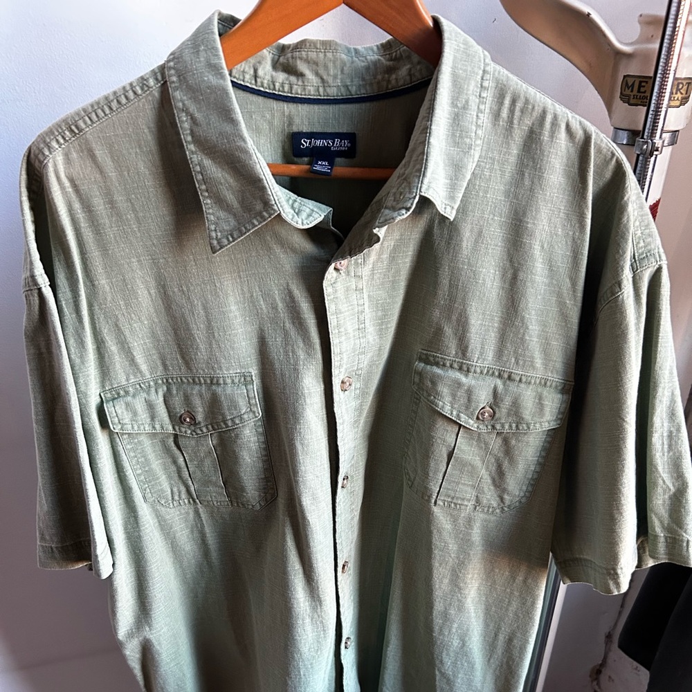 Saint johns bay XXL green, short, sleeved, men’s shirt